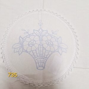 Prt za vezenje s čipko fi.22cm,735