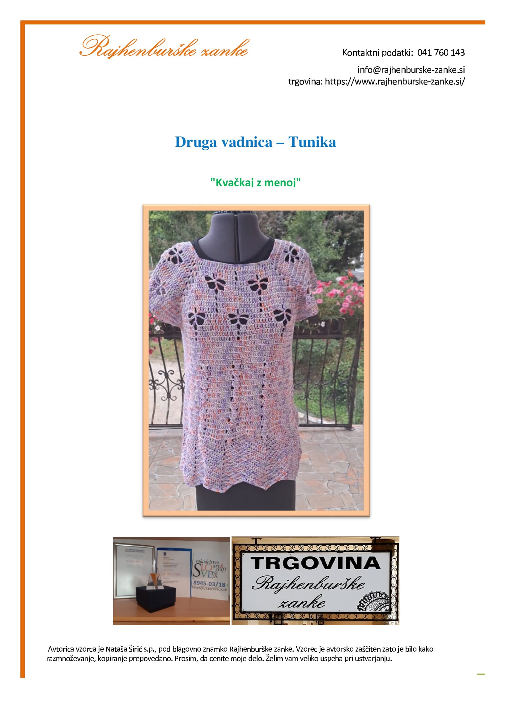 Navodila za kvačkat Druga vadnica - Tunika